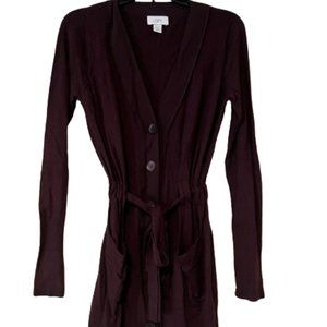 Loft Long Purple Cardigan Sweater - Medium